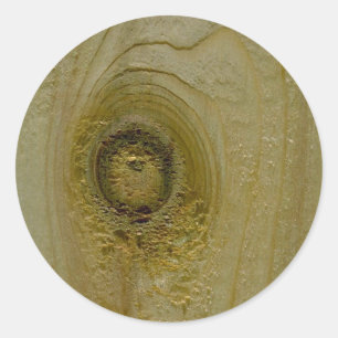 Pegatina Redonda Nudo en madera