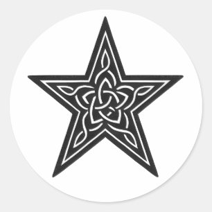 Pegatina Redonda Nudo Estelar Celta – Emblema de Tinta