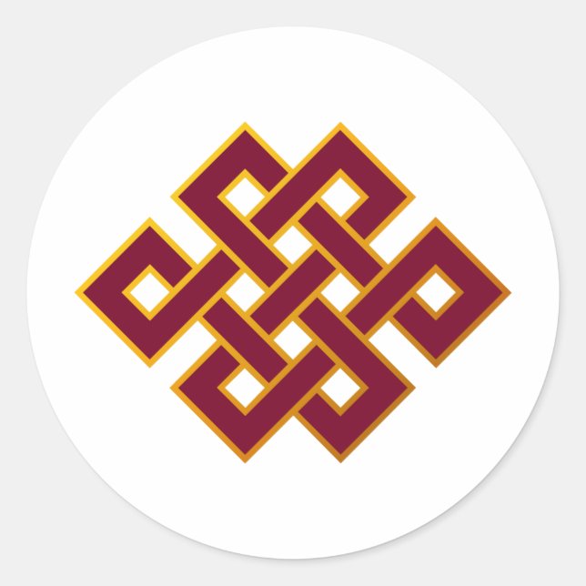 Pegatina Redonda Nudo sin fin de las karmas… o nudo eterno (Anverso)