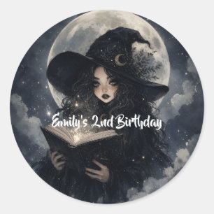Pegatina Redonda nuestra brujita cumple 2    