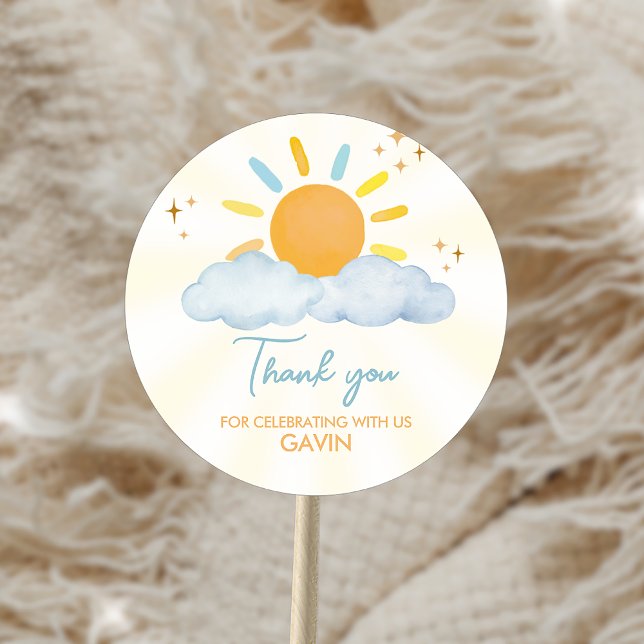 Pegatina Redonda Nuestra fiesta de cumpleaños de Little Sunshine (Subido por el creador)