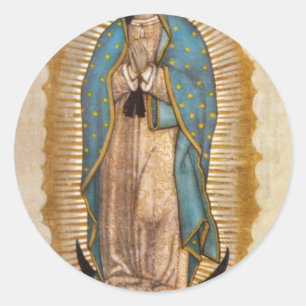 Pegatina Redonda Nuestra Señora De Guadalupe
