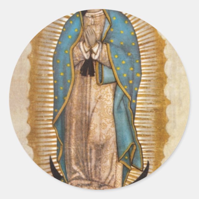 Pegatina Redonda Nuestra Señora De Guadalupe (Anverso)