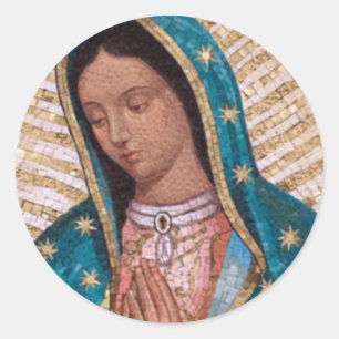 Pegatina Redonda Nuestra Señora De Guadalupe