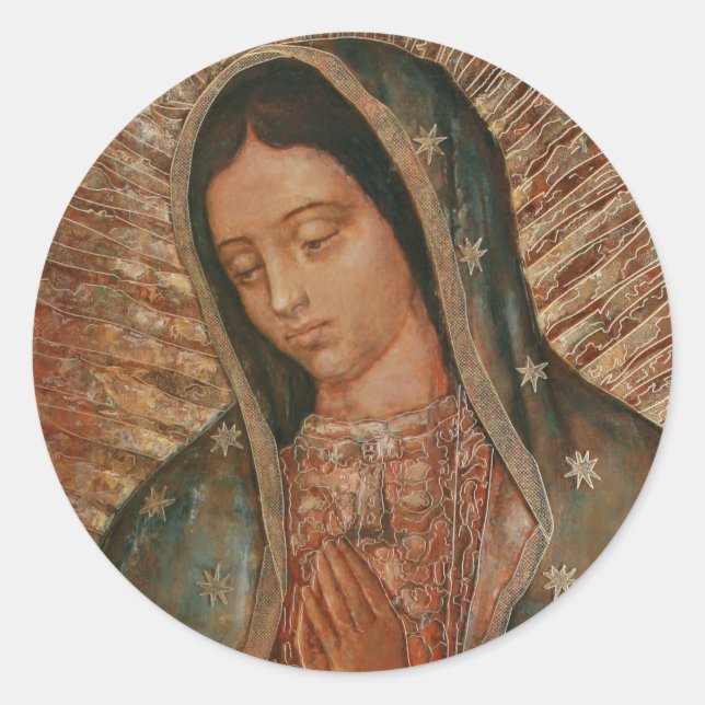 PEGATINA REDONDA NUESTRA SEÑORA DE GUADALUPE (Anverso)