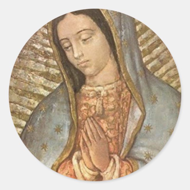 Pegatina Redonda Nuestra Señora De Guadalupe (Anverso)