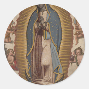 Pegatina Redonda Nuestra Señora De Guadalupe