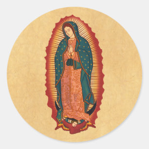 Pegatina Redonda Nuestra señora de Guadalupe