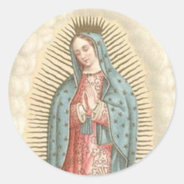 Pegatina Redonda Nuestra Señora de Guadalupe Católica México Religi