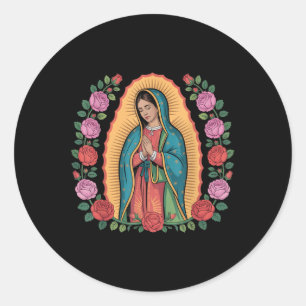 Pegatina Redonda Nuestra Señora De Guadalupe Sant Mary Impresión Po