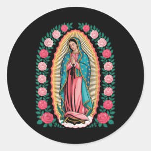 Pegatina Redonda Nuestra Señora De Guadalupe Sant Mary Impresión Po