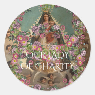 Pegatina Redonda nuestra señora de la caridad