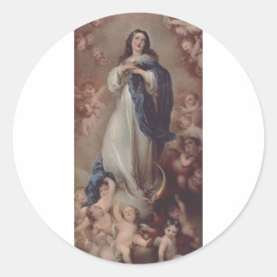 Pegatina Redonda Nuestra Señora de la Inmaculada Concepción