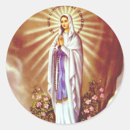 Pegatina Redonda Nuestra Señora de Lourdes