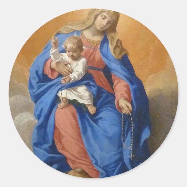 Pegatina Redonda Nuestra Señora Del Rosario (Anverso)