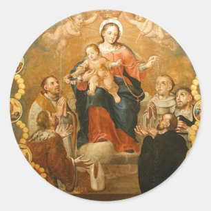 PEGATINA REDONDA NUESTRA SEÑORA DEL ROSARIO