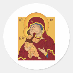 Pegatina Redonda Nuestra señora del Vladimir