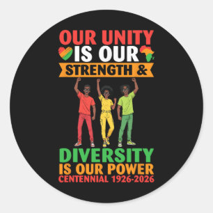 Pegatina Redonda Nuestra Unidad Es Fuerza Diversidad Poder Centenar