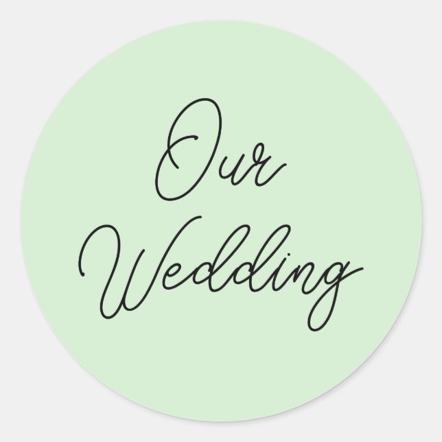 Pegatina Redonda Nuestras juntas de invitación a la boda (Anverso)