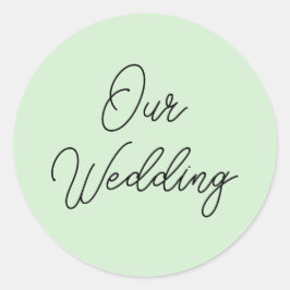 Pegatina Redonda Nuestras juntas de invitación a la boda