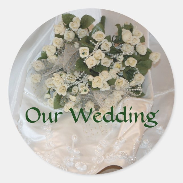 Pegatina Redonda Nuestro Boda (Anverso)
