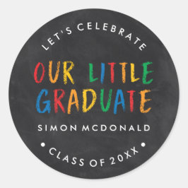 PEGATINA REDONDA NUESTRO PEQUEÑO GRADUADO | FIESTA DE GRADUACIÓN DE