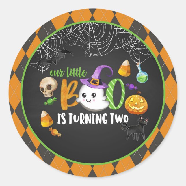 Pegatina Redonda Nuestro pequeño novio se está convirtiendo en Pega (Anverso)