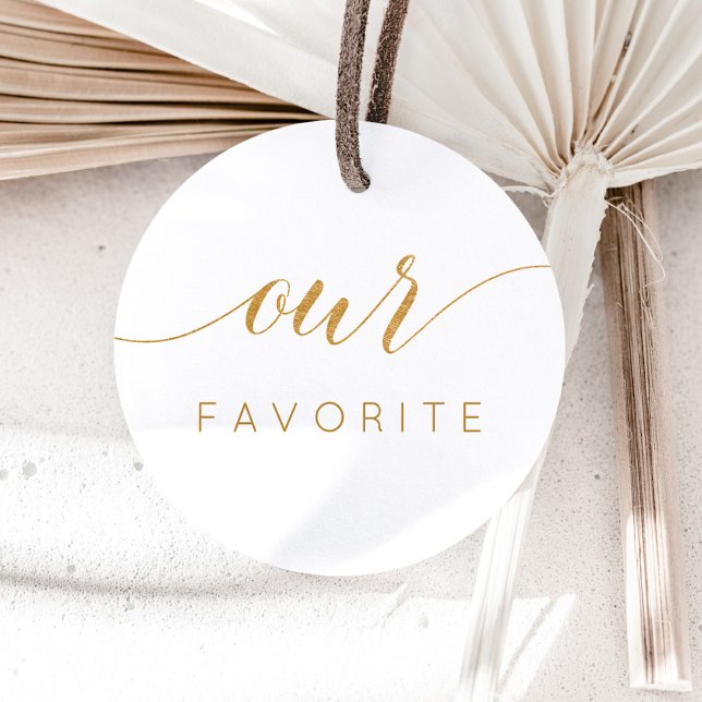 Pegatina Redonda Nuestro regalo de favor caligráfico de oro falso f (Subido por el creador)