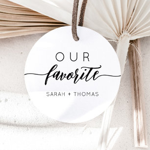 Pegatina Redonda Nuestro regalo favorito С aligráfico moderno