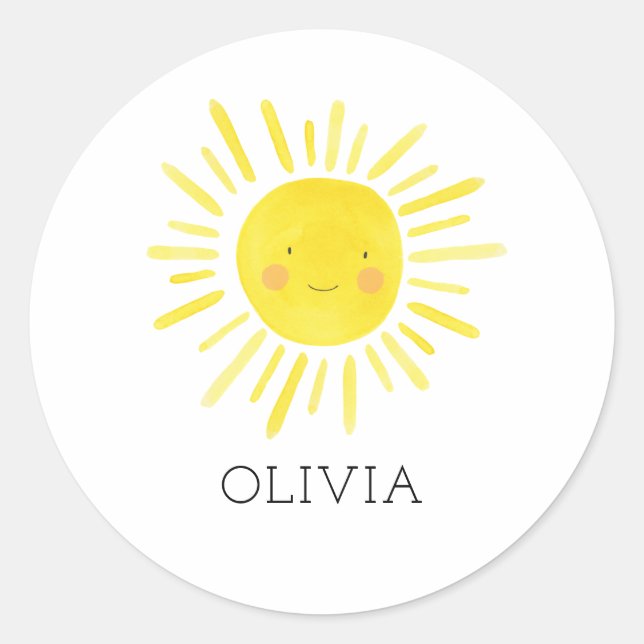 Pegatina Redonda Nuestros pequeños favoritos de la fiesta de cumple (Anverso)