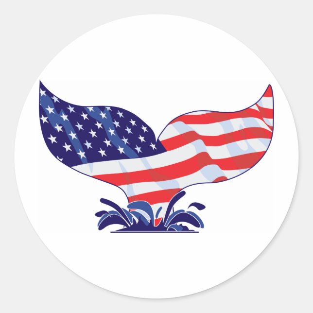 Pegatina Redonda Nueva cola de ballena-[convertida] (Anverso)