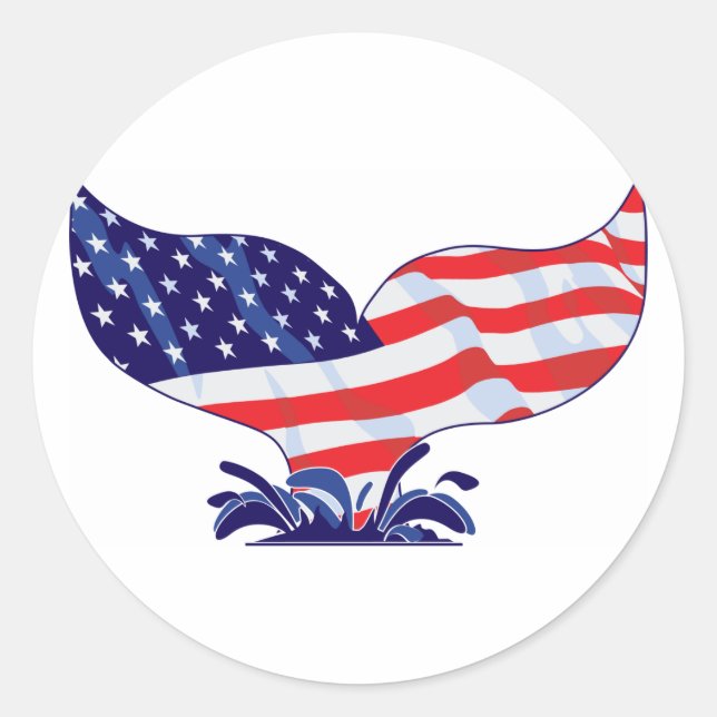 Pegatina Redonda Nueva cola de ballena-[convertida] (Anverso)