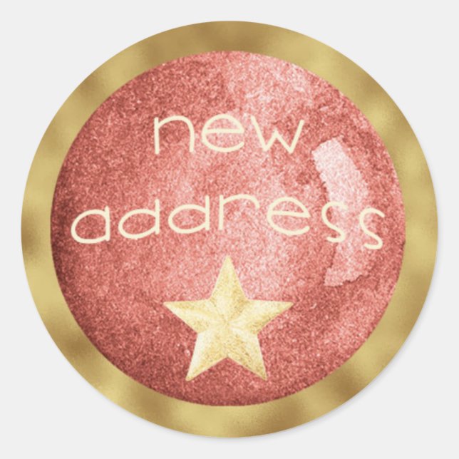 Pegatina Redonda Nueva Decoración de la Estrella de la Dirección en (Anverso)