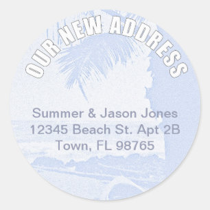 Pegatina Redonda Nueva dirección de la escena de la palma
