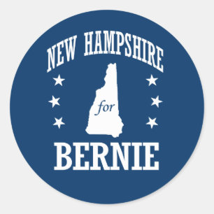 PEGATINA REDONDA NUEVA HAMPSHIRE PARA BERNIE SANDERS
