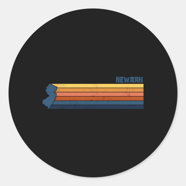 Pegatina Redonda Nueva Jersey City (Anverso)