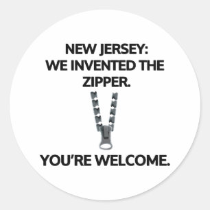 Pegatina Redonda Nueva Jersey: Inventamos el cierre.