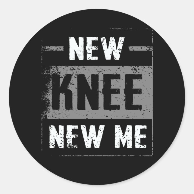Pegatina Redonda Nueva Knee Nueva Cirugía De Sustitución De Me Desp (Anverso)