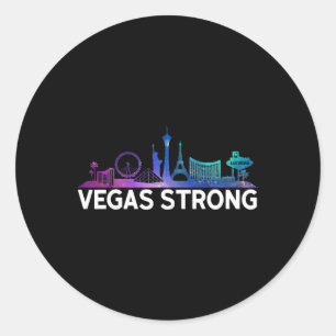 Pegatina Redonda Nueva Las Vegas Fuerte para Hombres, Mujeres y Jóv
