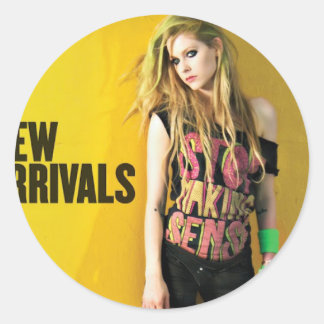 Pegatina Redonda Nueva llegada