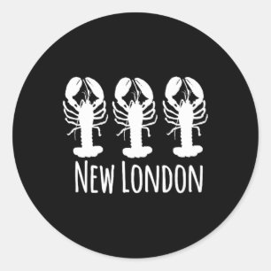 Pegatina Redonda Nueva navegación costera de langosta de Londres