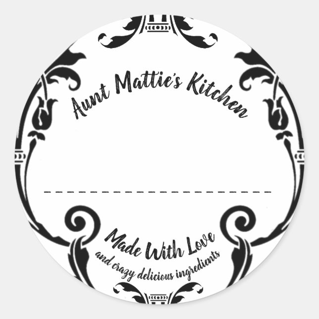 Pegatina Redonda Nueva Orleans Grillwork Cooking Baking (Anverso)