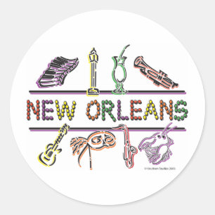 Pegatina Redonda Nueva Orleans-ICONS-copia