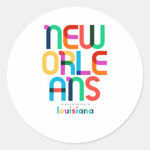 Pegatina Redonda Nueva Orleans Luisiana de mediados de siglo, Arte