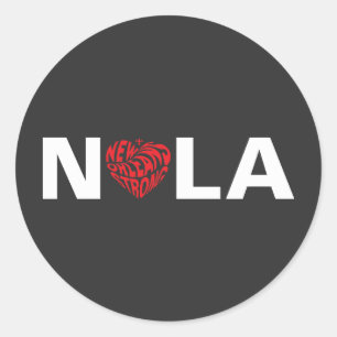 Pegatina Redonda Nueva Orleans Nola Strong Heart
