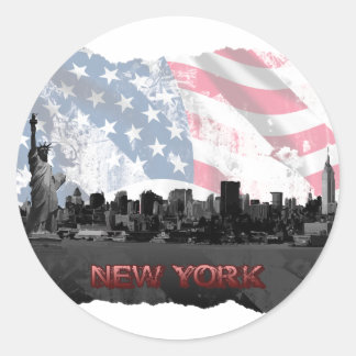 Pegatina Redonda Nueva York
