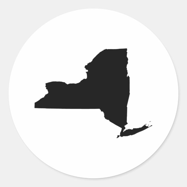Pegatina Redonda Nueva York en blanco y negro (Anverso)