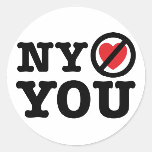 Pegatina Redonda nueva york no te ama, me encanta cualquier parodia