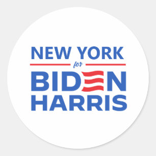 Pegatina Redonda Nueva York para Biden Harris