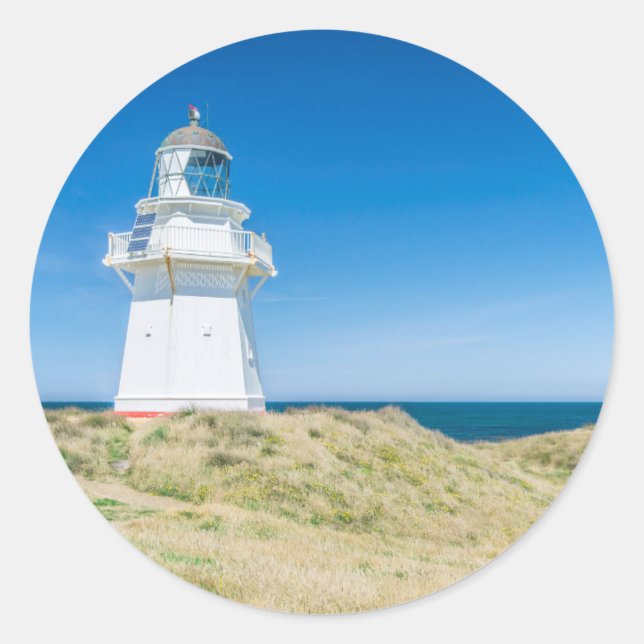 Pegatina Redonda Nueva Zelandia, Isla del Sur, Catlins, Waipapa (Anverso)